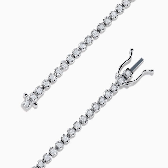 14K White Gold 1.0 Ct. Diamond Tennis Bracelet - Picture 4 of 6
